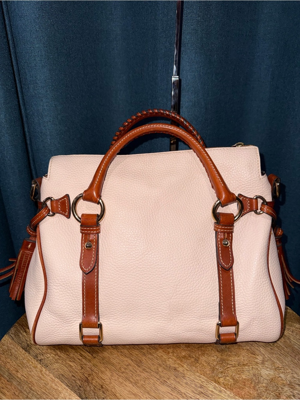 Dooney & Bourke Blush Pink Pebbled Leather Satchel - Picture 2 of 12
